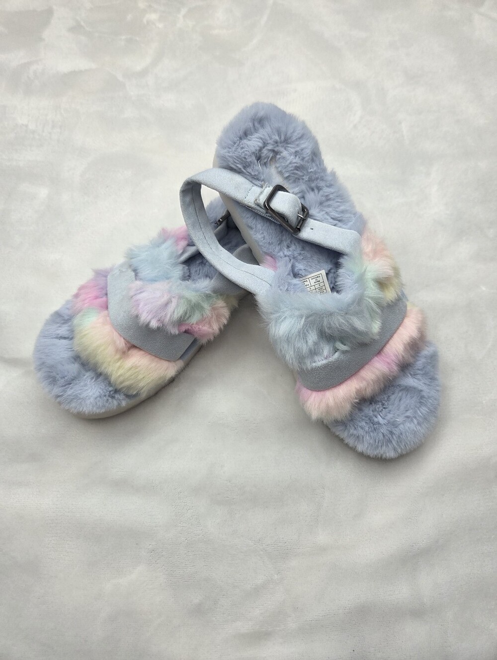 KOOLABURRA by‎ UGG Faux Fur Slippers Pastel Rainbow | Women’s 8